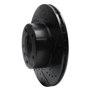BMW 525I Brake Rotor (1) - Front Right - R1 Concepts - Drilled & Slotted - Black - `96-`03